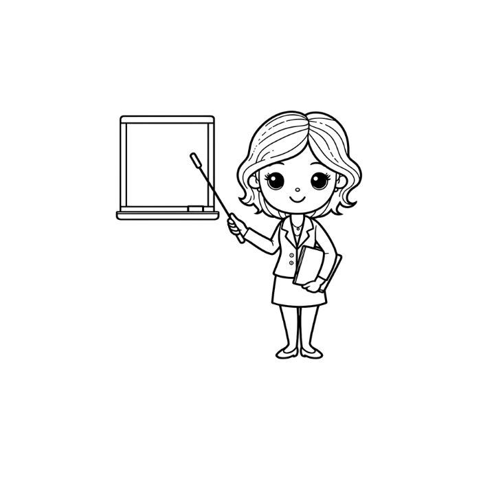 tranh tô màu cô giáo 5