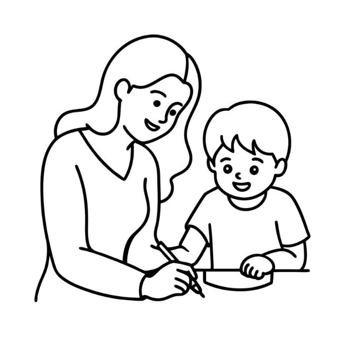 tranh tô màu cô giáo 6