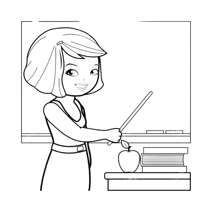 tranh tô màu cô giáo 7