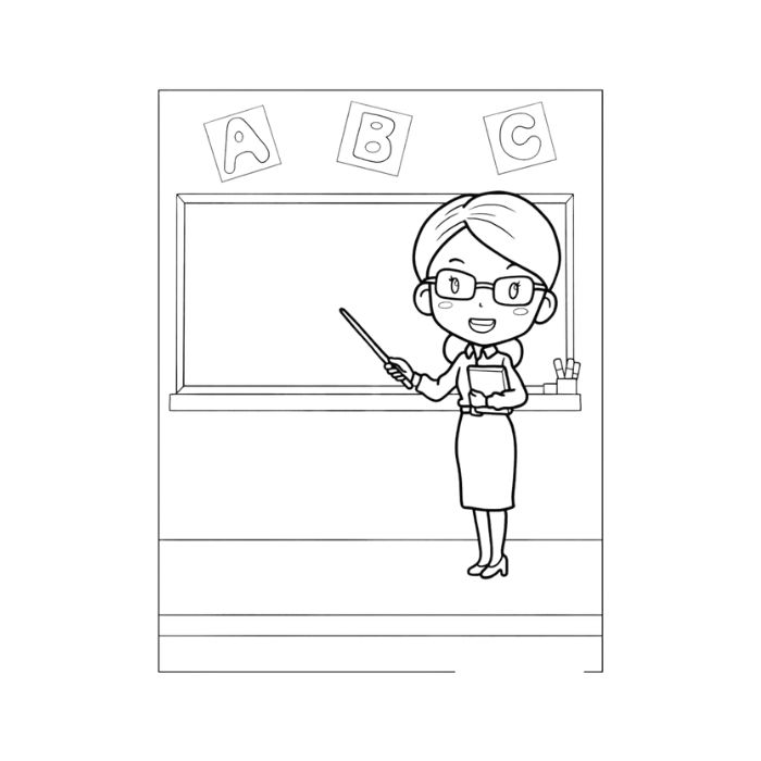 tranh tô màu cô giáo 8