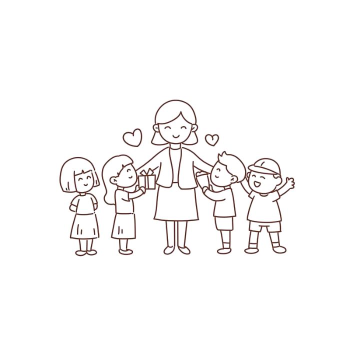 tranh tô màu cô giáo 9