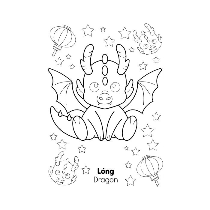 tranh tô màu con rồng 5