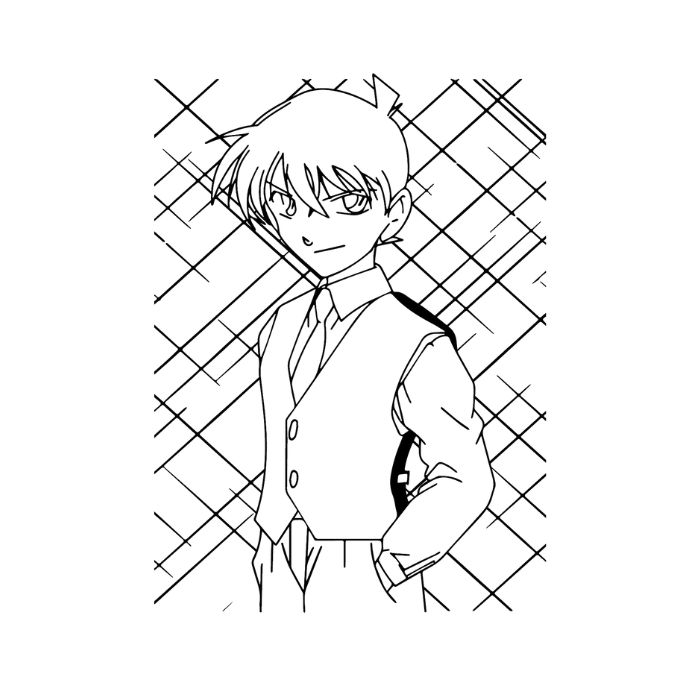 tranh tô màu conan 28