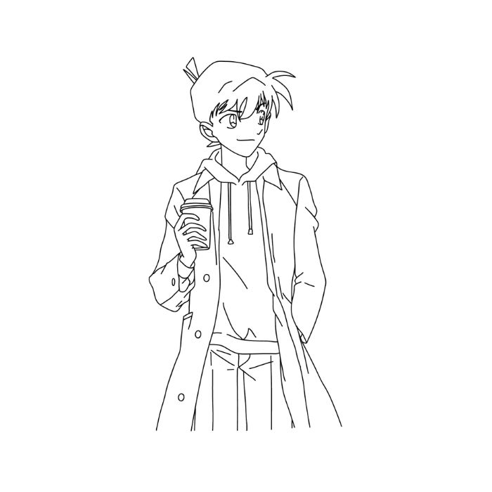 tranh tô màu conan 9