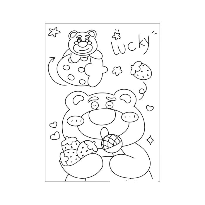 tranh tô màu gấu dâu 1