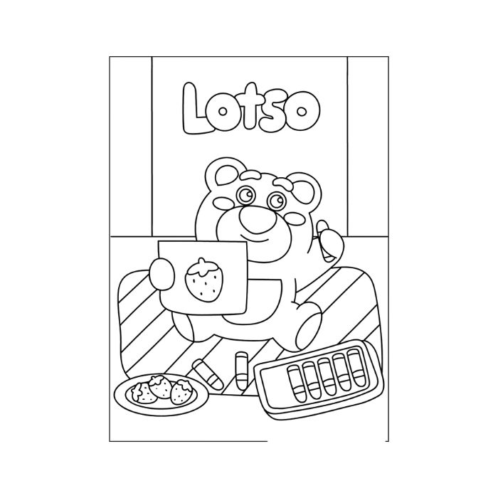 tranh tô màu gấu dâu 17