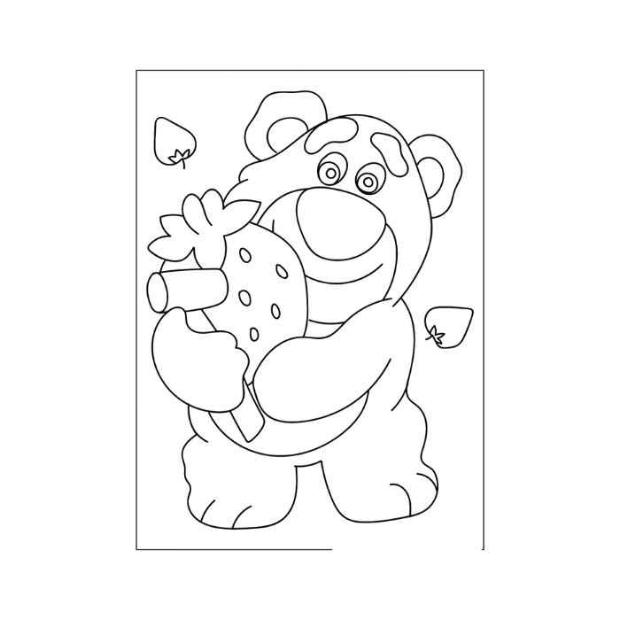 tranh tô màu gấu dâu 19