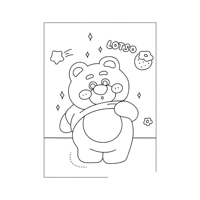 tranh tô màu gấu dâu 21