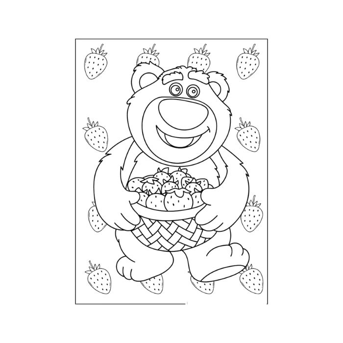 tranh tô màu gấu dâu 24