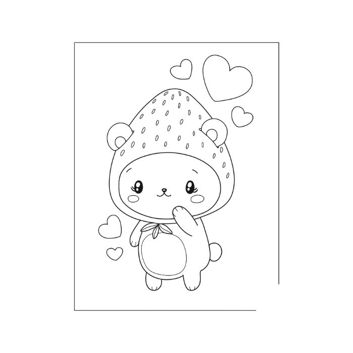 tranh tô màu gấu dâu 26