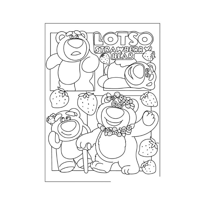 tranh tô màu gấu dâu 28