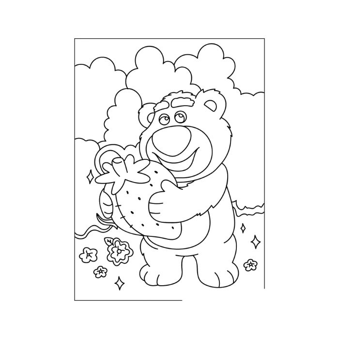 tranh tô màu gấu dâu 30