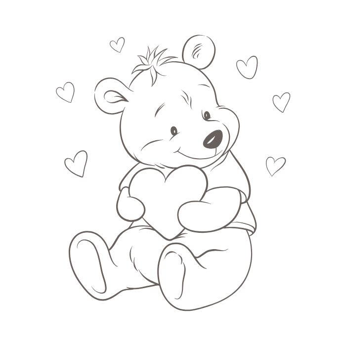 tranh tô màu gấu dâu 6