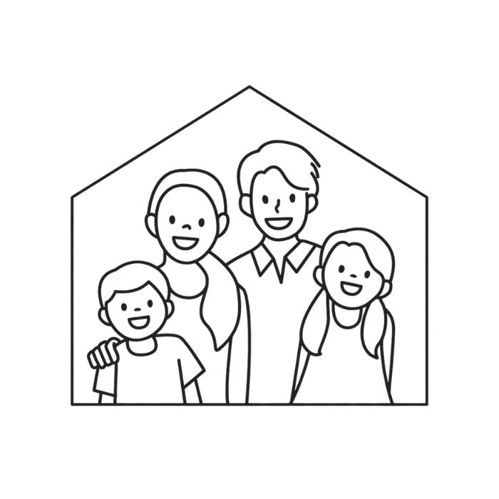 tranh tô màu gia đình 4 người 14