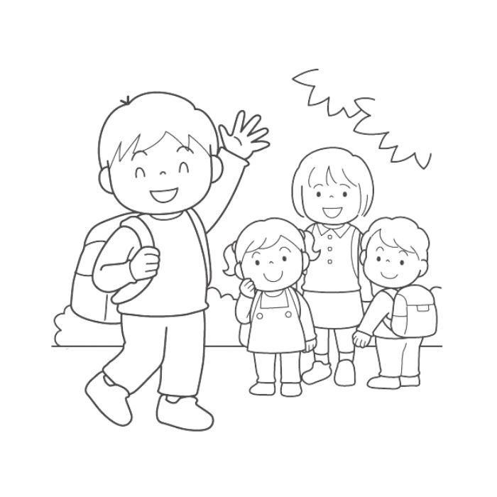 tranh tô màu gia đình 4 người 16