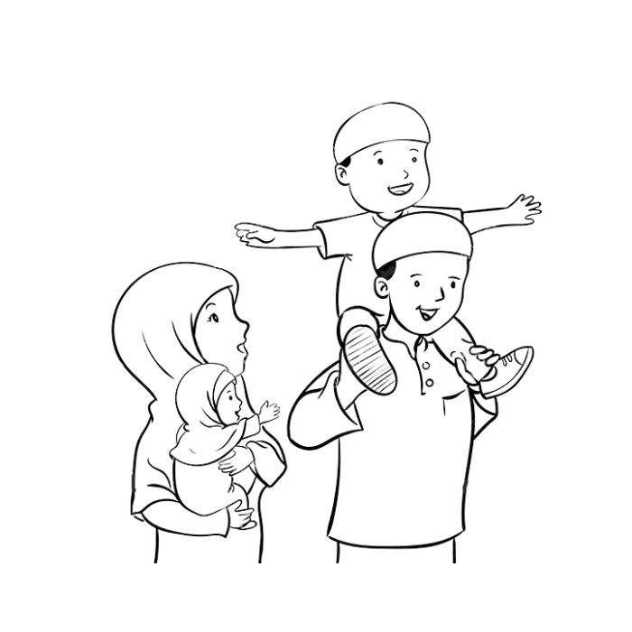 tranh tô màu gia đình 4 người 17