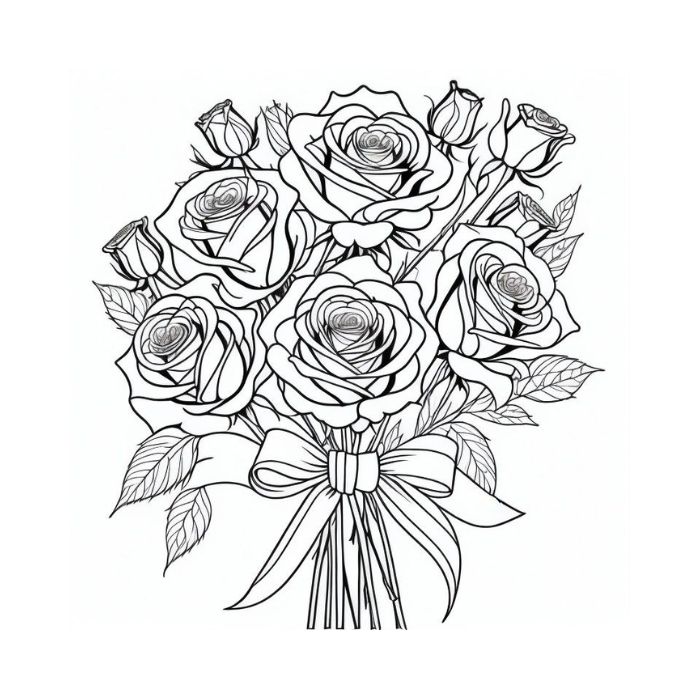 tranh tô màu hoa hồng 4