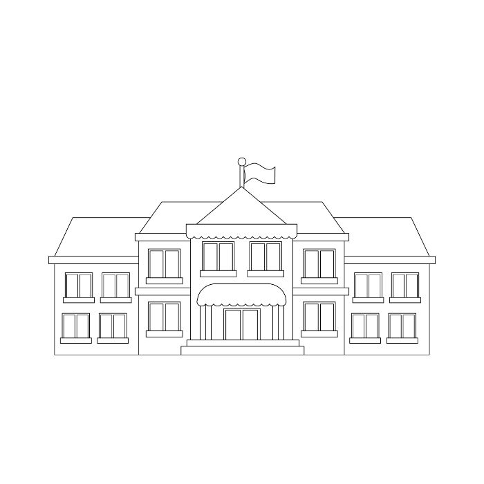 tranh tô màu ngôi nhà cao tầng 1