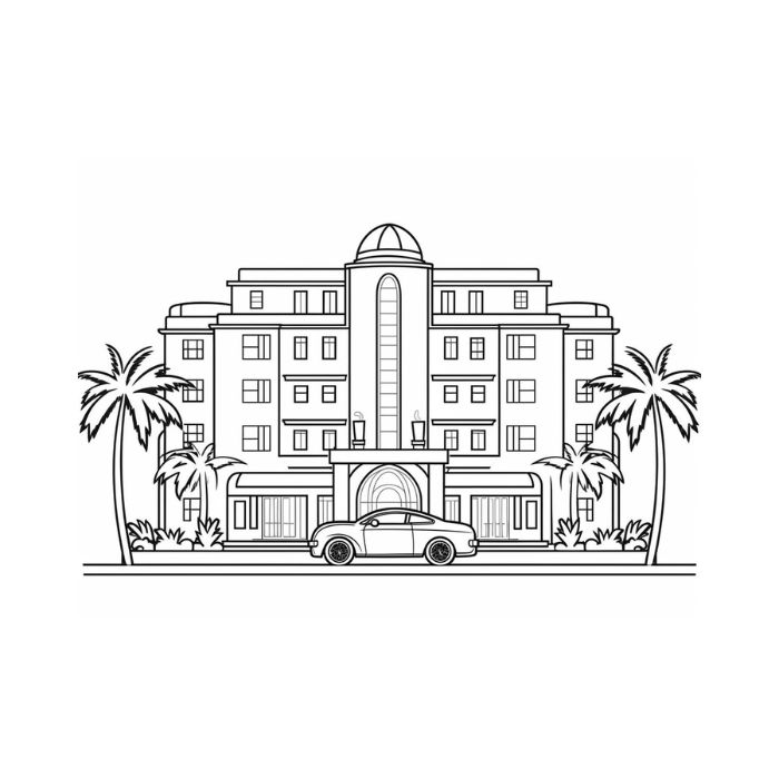 tranh tô màu ngôi nhà cao tầng 14