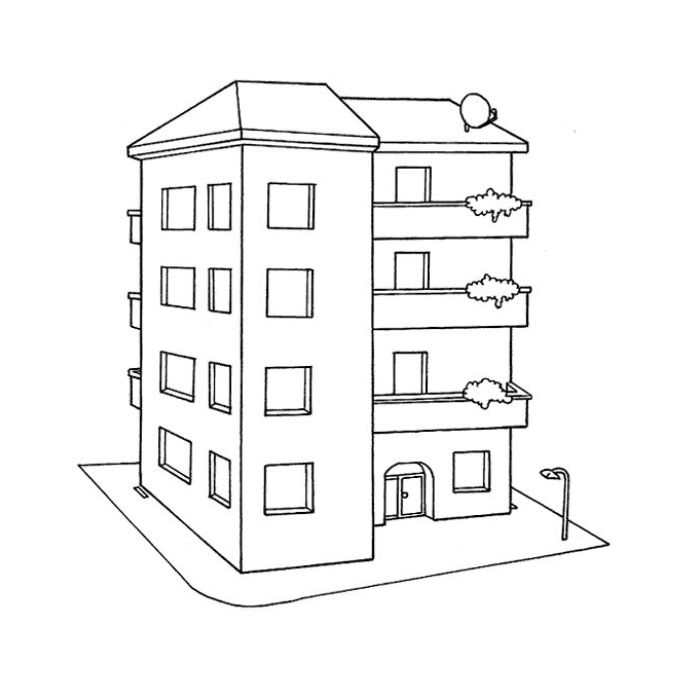tranh tô màu ngôi nhà cao tầng 21
