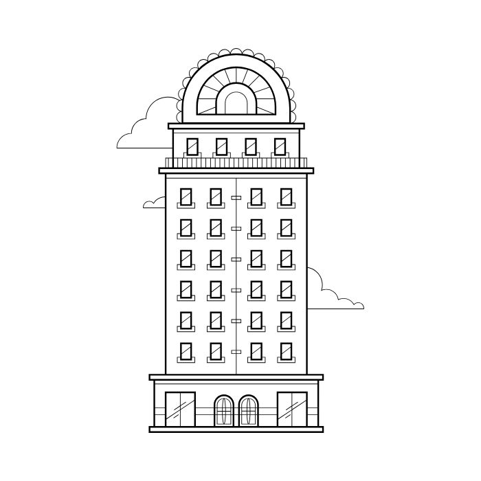 tranh tô màu ngôi nhà cao tầng 23