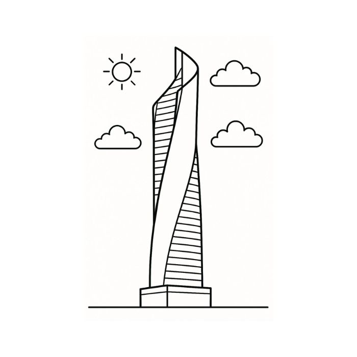 tranh tô màu ngôi nhà cao tầng 27