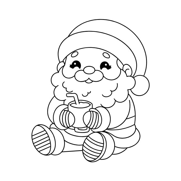 tranh tô màu ông già noel 8