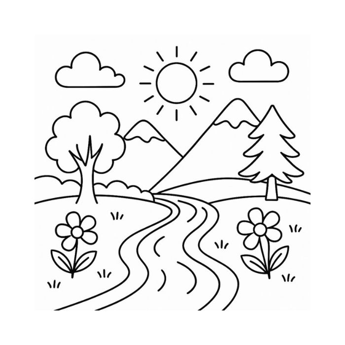 tranh tô màu phong cảnh 15