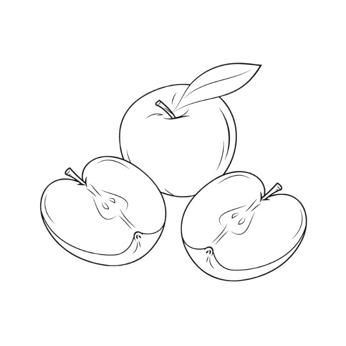 tranh tô màu quả táo 15