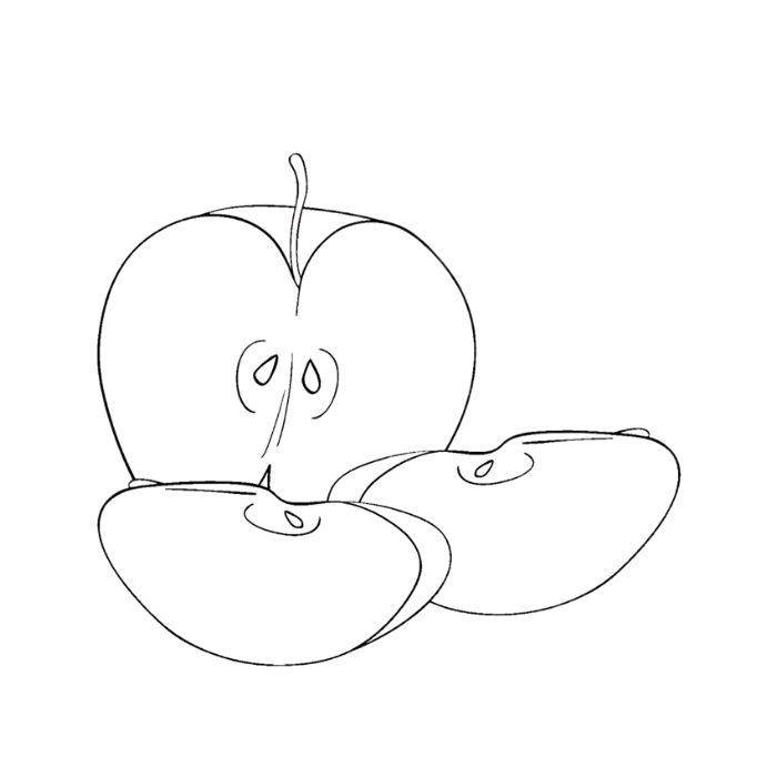 tranh tô màu quả táo 17
