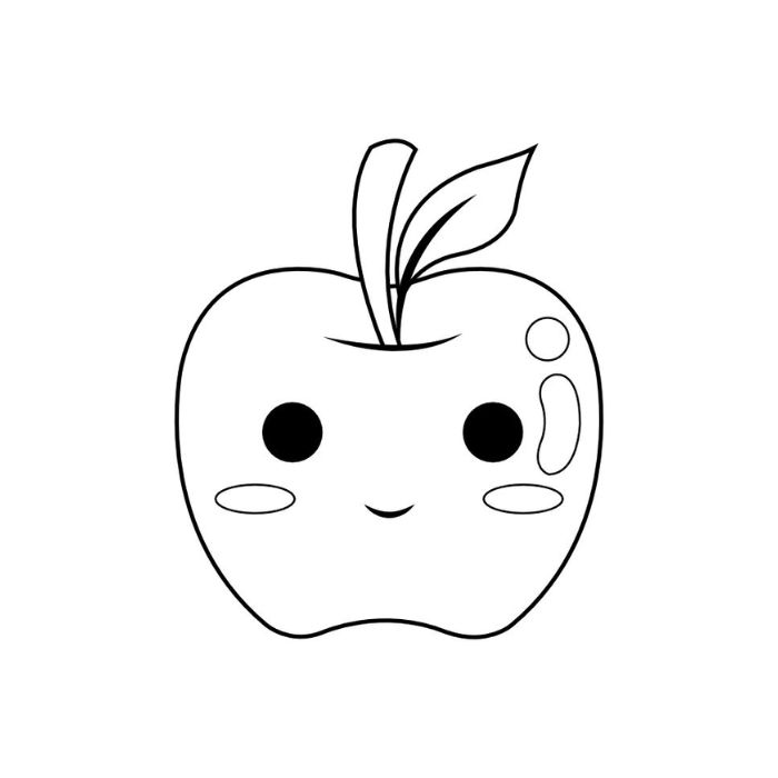 tranh tô màu quả táo 9