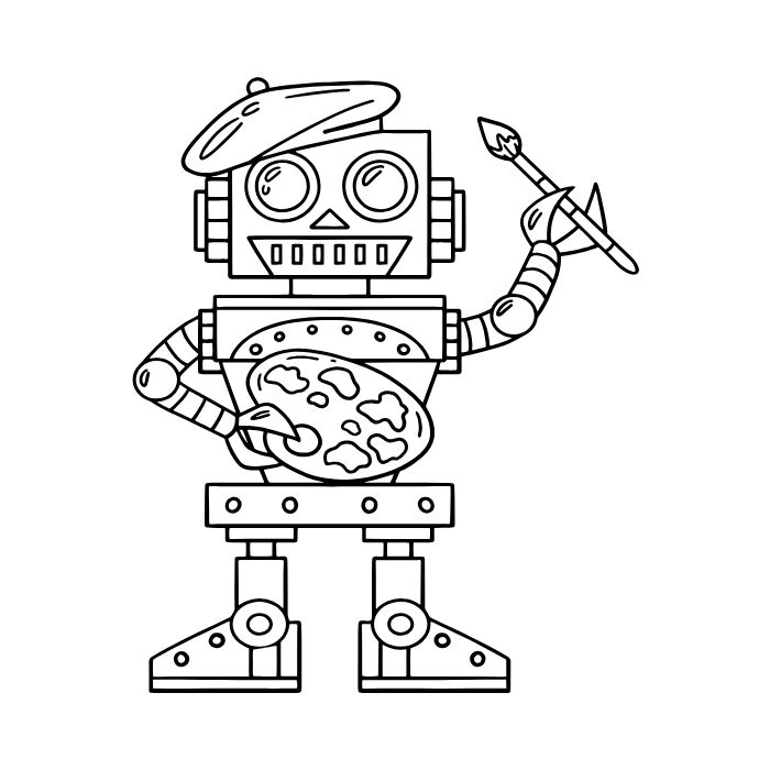 tranh tô màu robot 10
