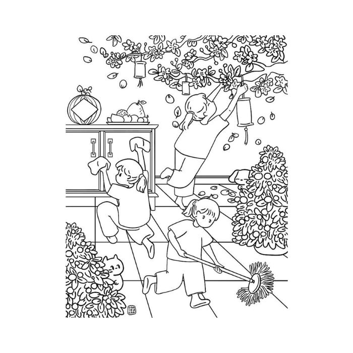 tranh tô màu tết 4