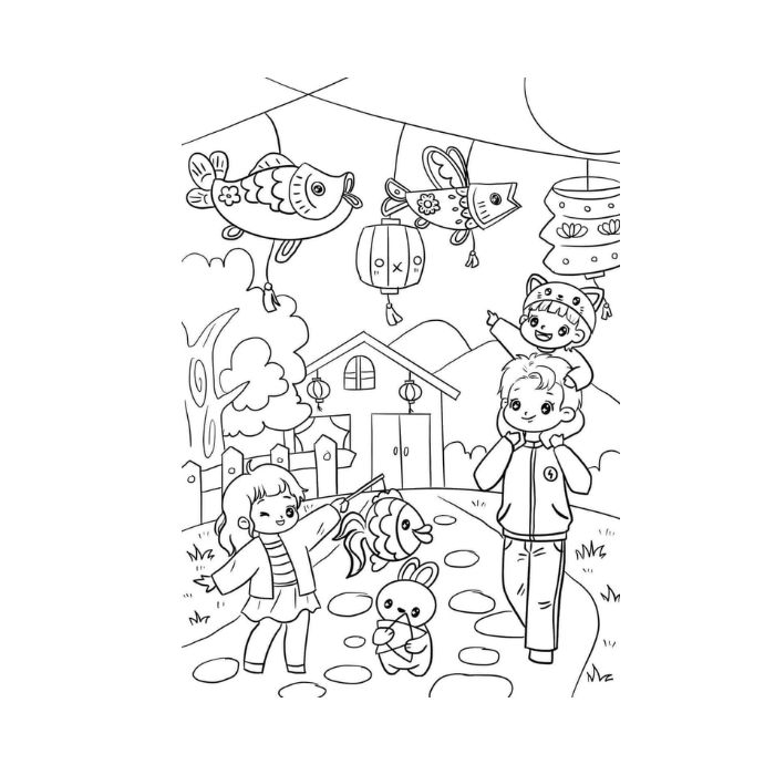 tranh tô màu tết 8