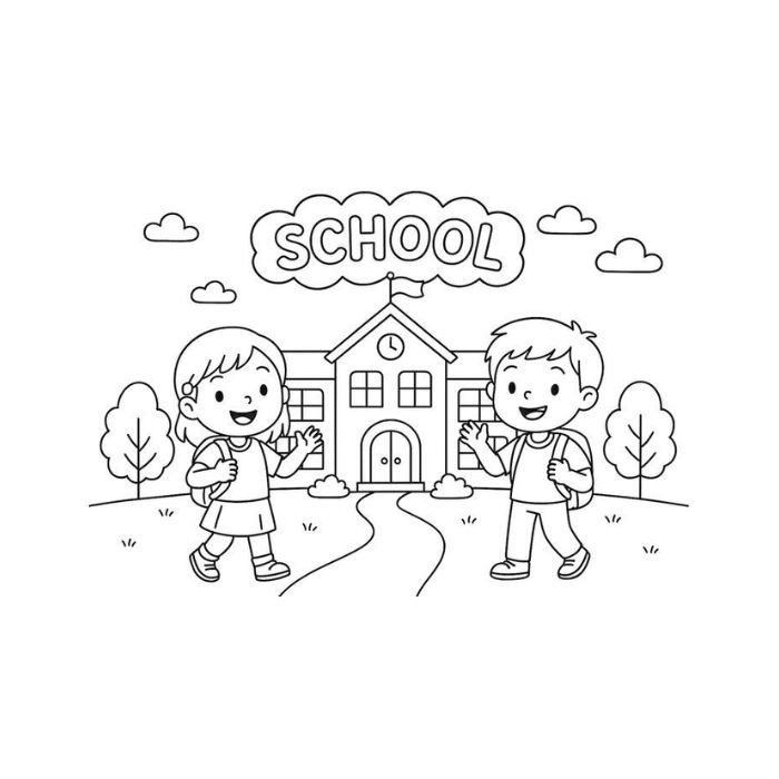 tranh tô màu trường mầm non 1