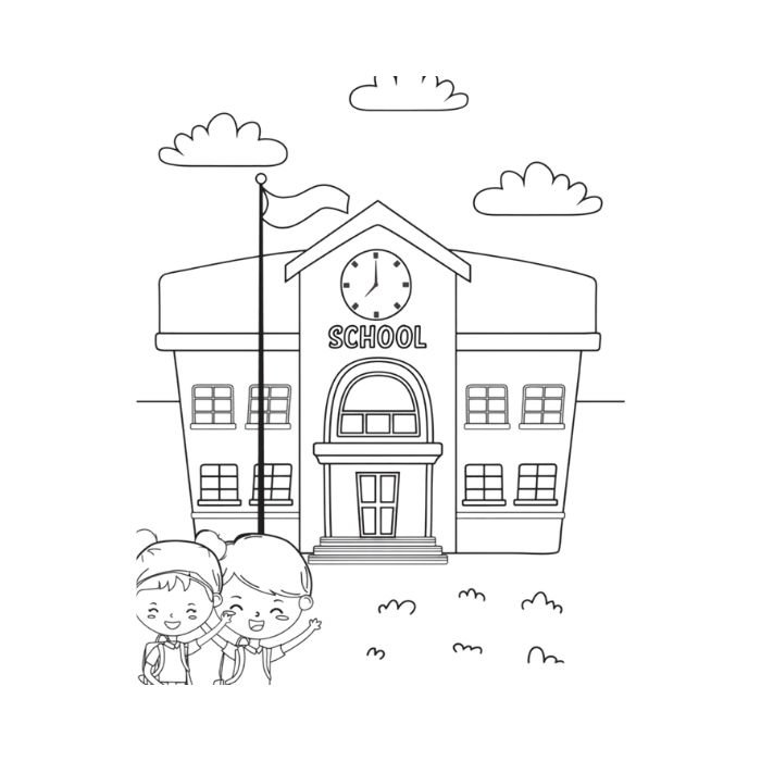 tranh tô màu trường mầm non 12