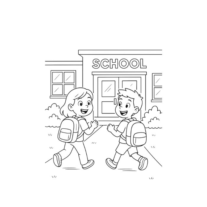 tranh tô màu trường mầm non 15