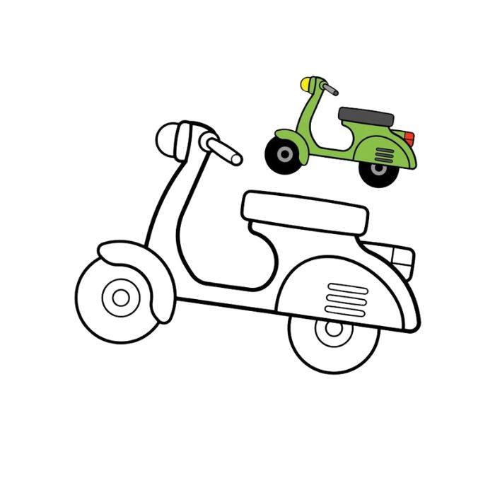 tranh tô màu xe máy 8