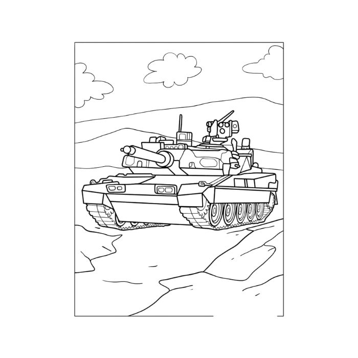 tranh tô màu xe tăng 15