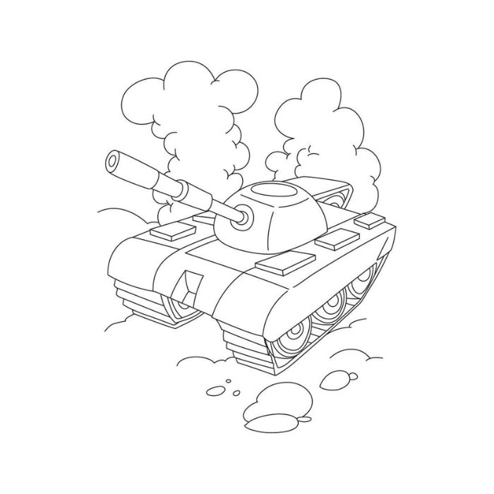 tranh tô màu xe tăng 34