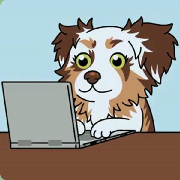 dog meme ngồi máy tính