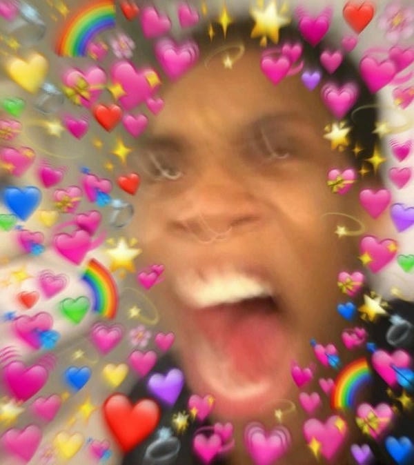 hình meme trái tim dễ thương