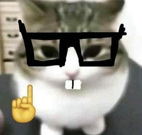 meme đeo kính chỉ tay