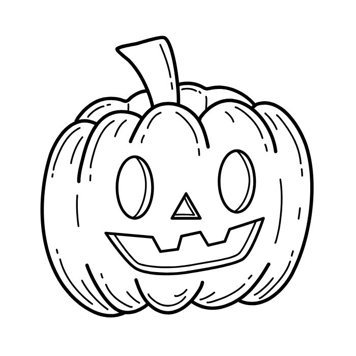 tranh tô màu halloween với bí ngô