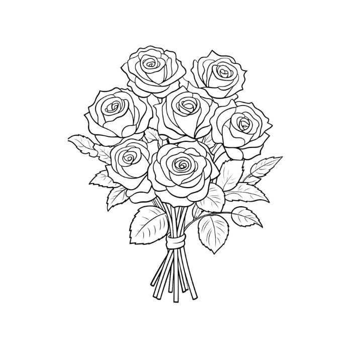 tranh tô màu hoa hồng 16