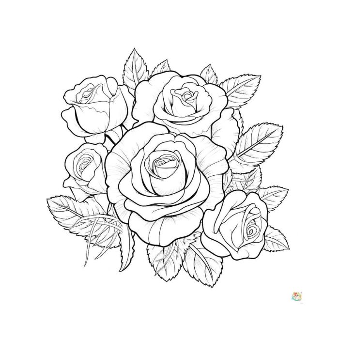 tranh tô màu hoa hồng 27