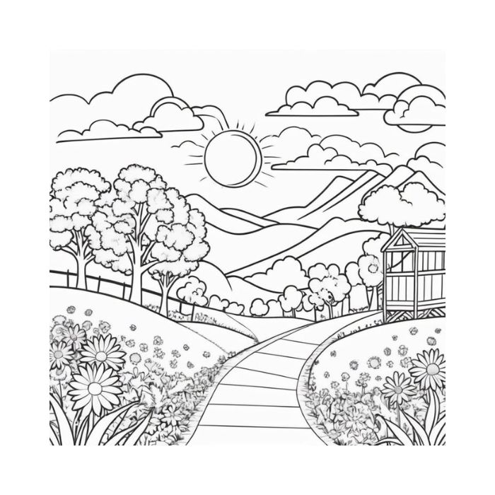 tranh tô màu phong cảnh 35