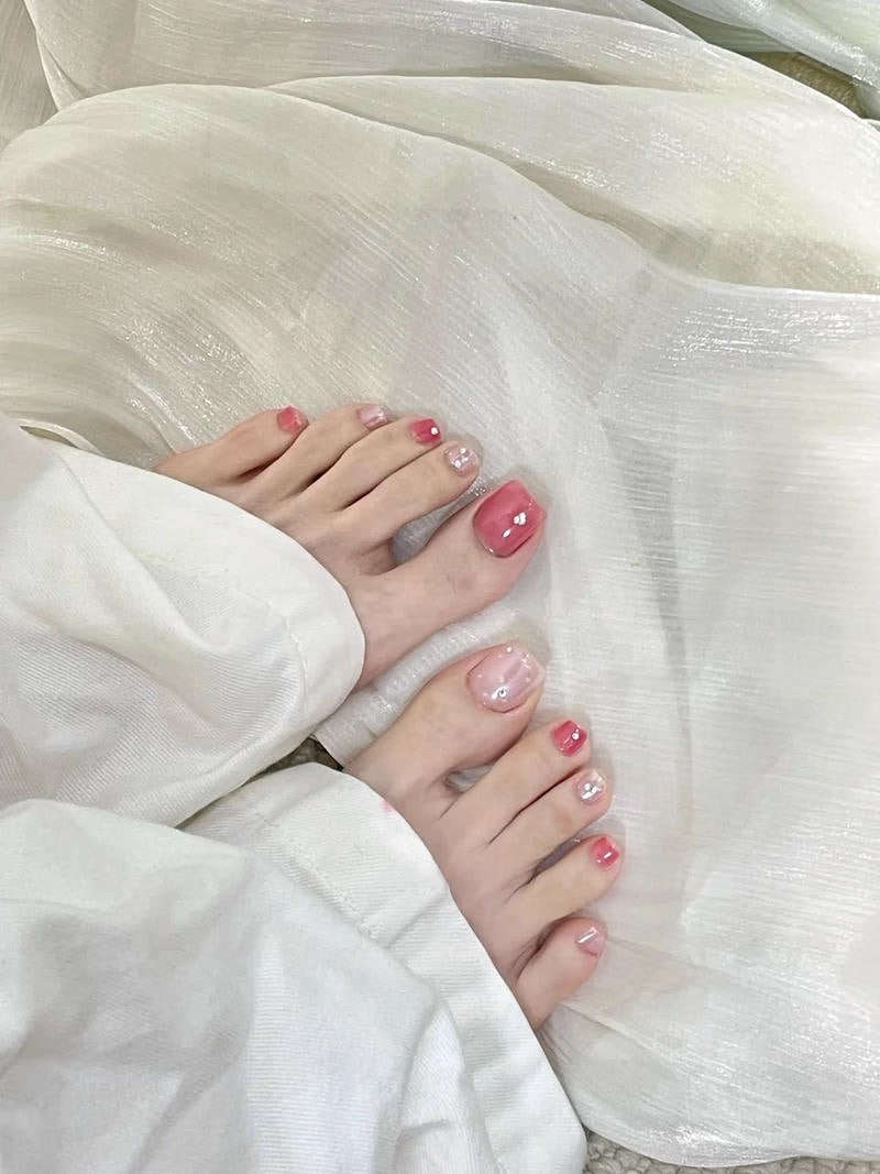 Album nail chân màu pastel miễn phí