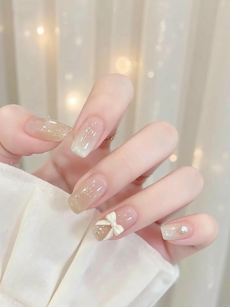 Bộ nail đính nơ đẹp mới chất lượng cao