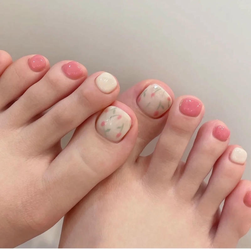 Bộ sưu tập nail chân màu pastel cực đẹp